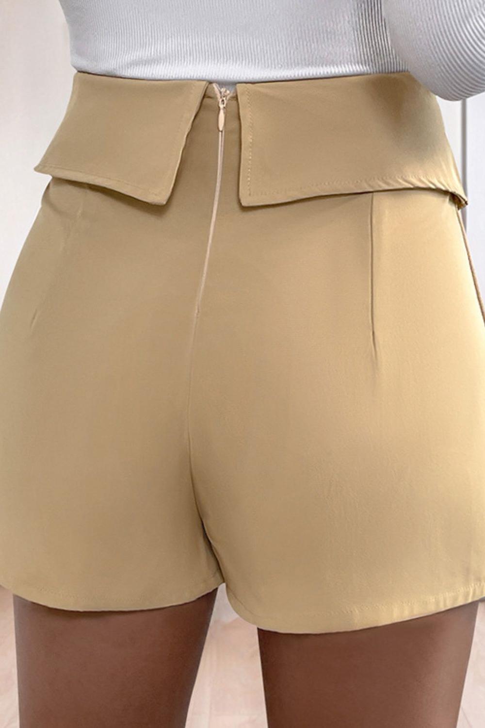 Perfee Pleated High Rise Shorts