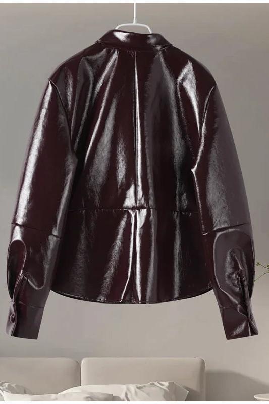 PU Leather Jackets Short Skirt Sets