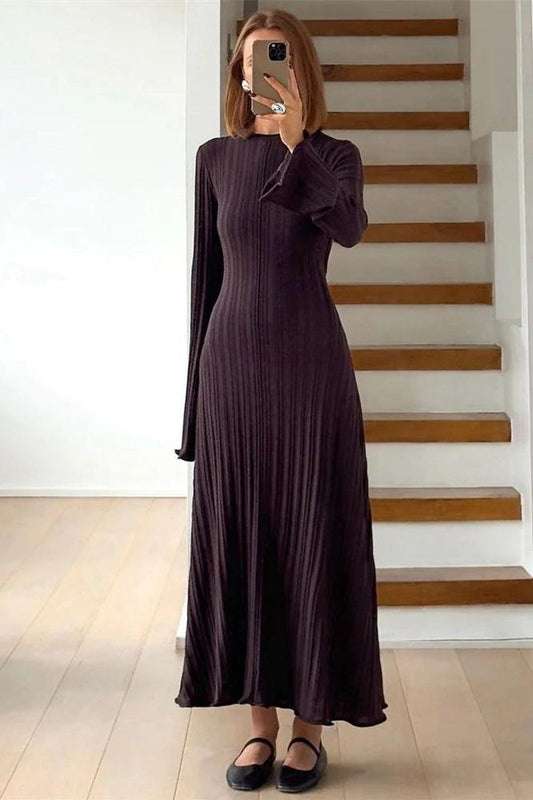 Knitted Loose Maxi Long Sleeve Party Dress
