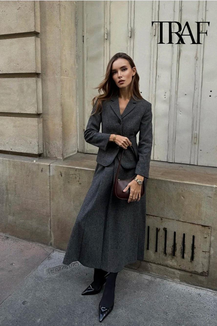 Set Suit Skirt Jacket High-waisted A-line Skirt