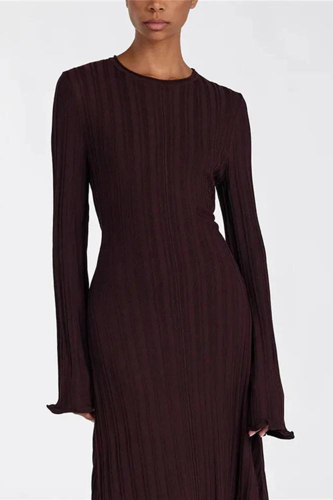 Knitted Loose Maxi Long Sleeve Party Dress