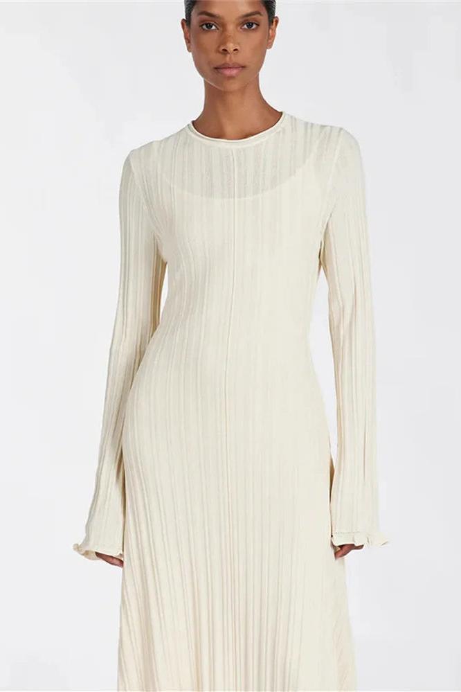 Knitted Loose Maxi Long Sleeve Party Dress