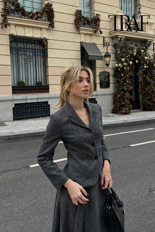 Set Suit Skirt Jacket High-waisted A-line Skirt