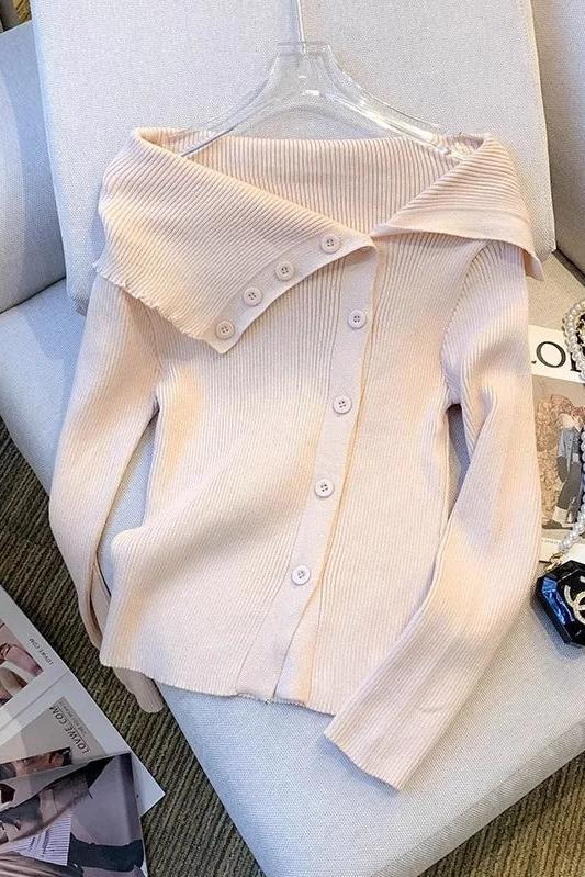 Off Shoulders Sweater Long Sleeve Top