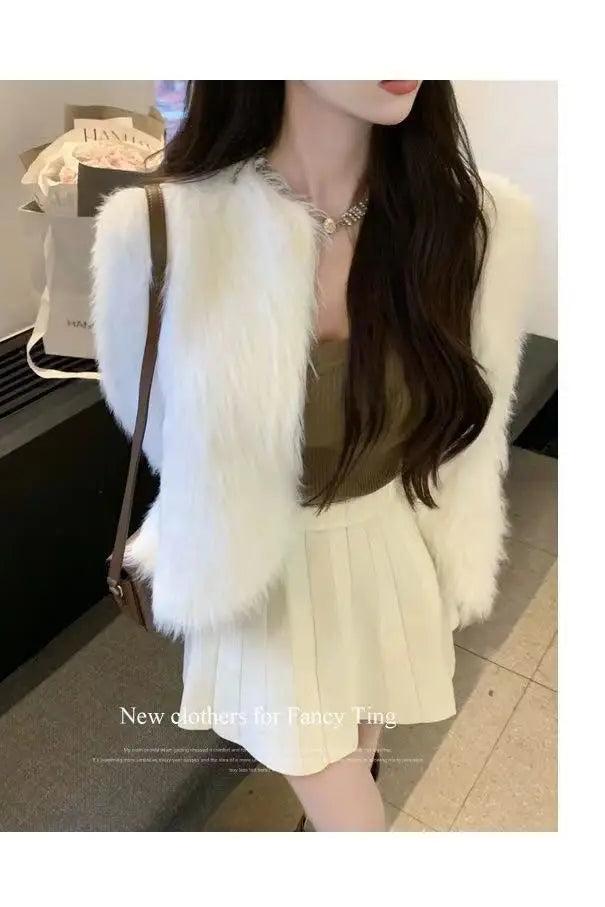 Warm Crop Cardigan Knitted Elegant Casual Sweaters