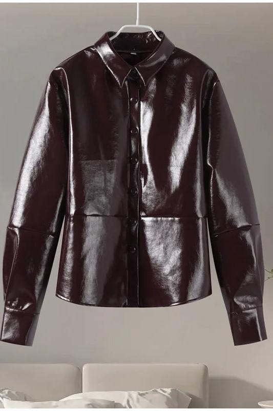 PU Leather Jackets Short Skirt Sets