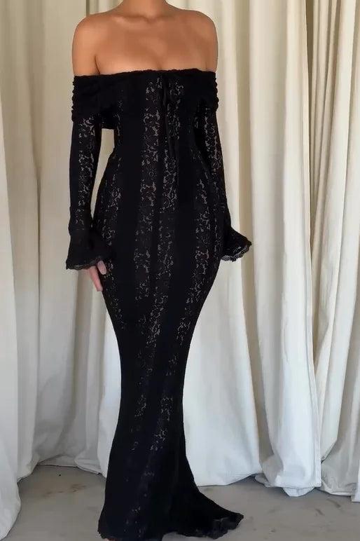 White Off Shoulder Long Sleeve Maxi Summer Dress