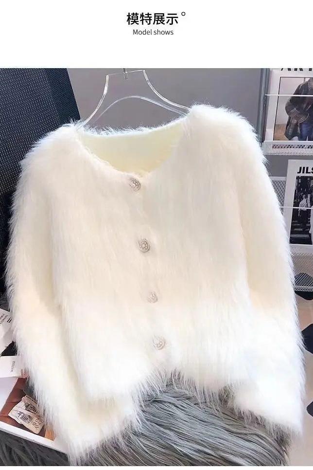 Warm Crop Cardigan Knitted Elegant Casual Sweaters