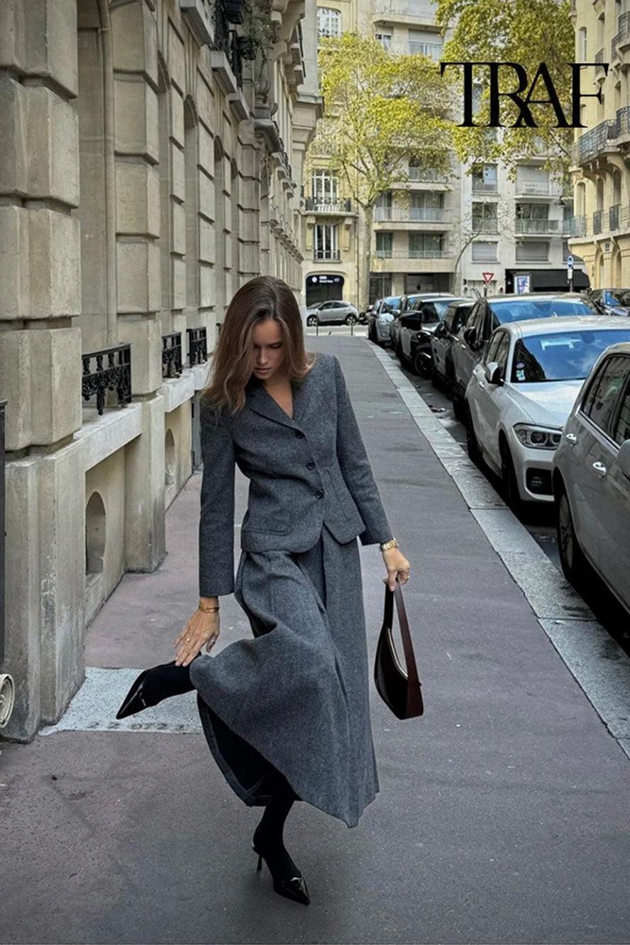 Set Suit Skirt Jacket High-waisted A-line Skirt