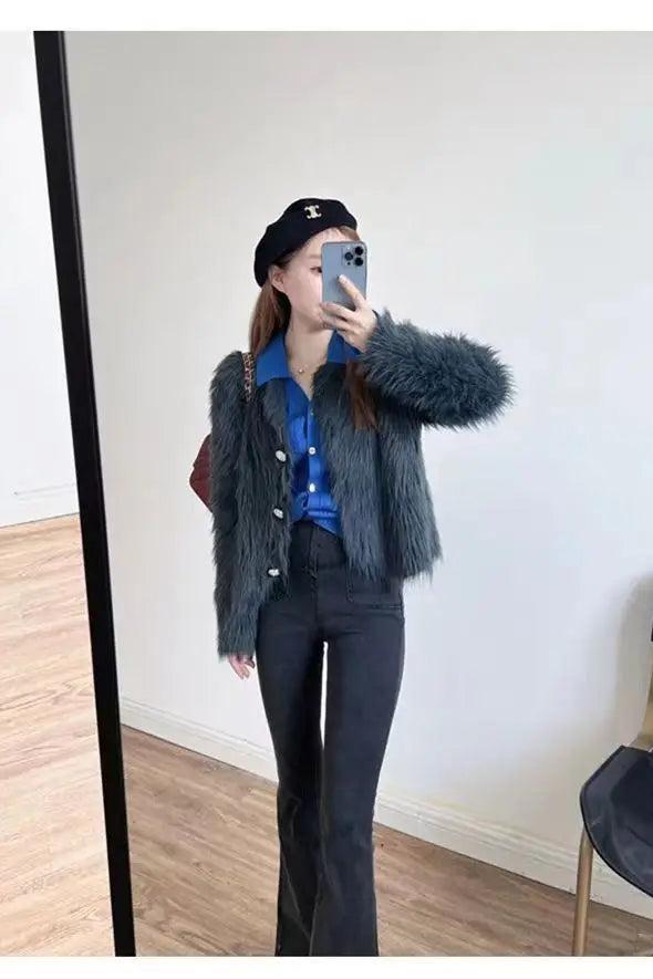 Warm Crop Cardigan Knitted Elegant Casual Sweaters