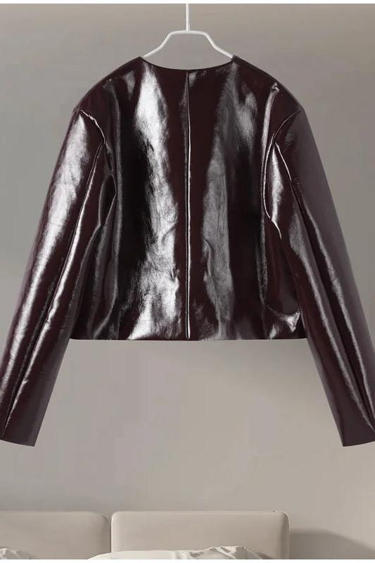 PU Leather Jackets Short Skirt Sets