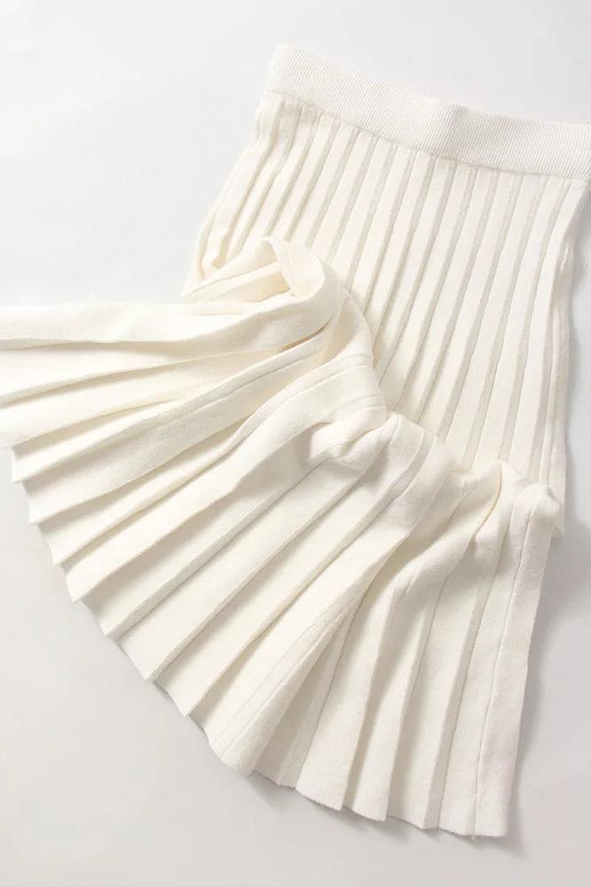 Knitted Pleated Skirts Short and Long