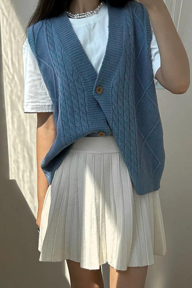 Knitted Pleated Skirts Short and Long