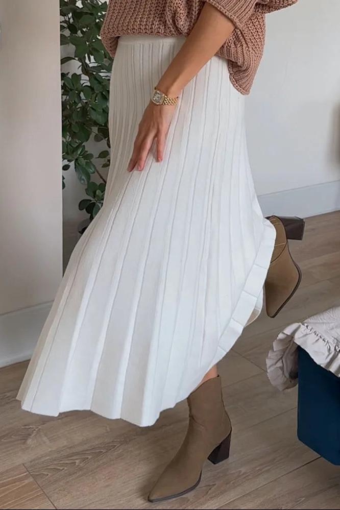 Knitted Pleated Skirts Short and Long