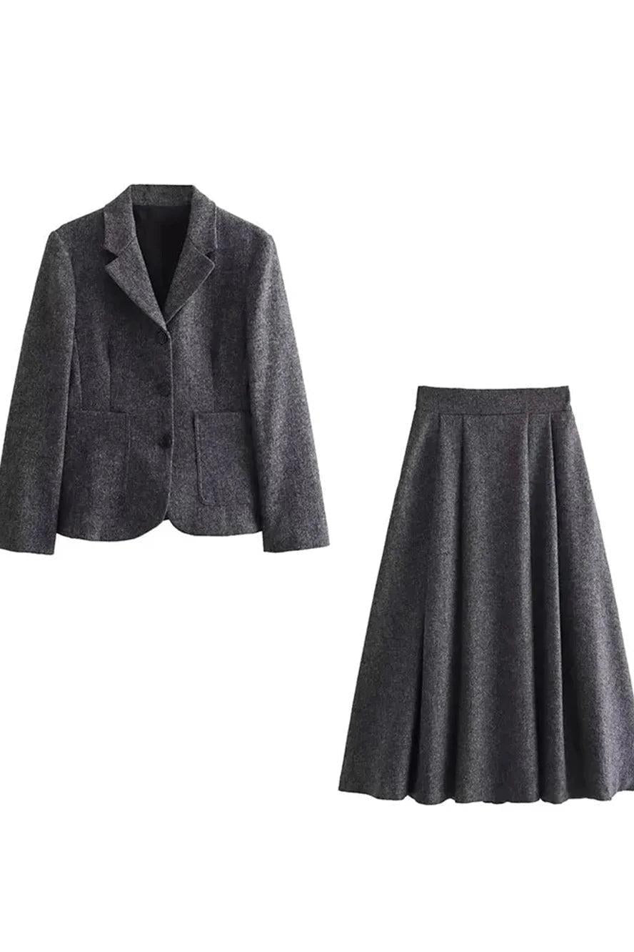 Set Suit Skirt Jacket High-waisted A-line Skirt
