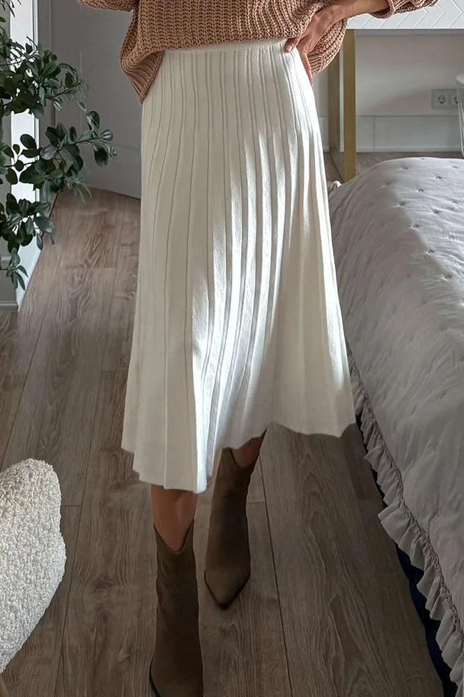 Knitted Pleated Skirts Short and Long