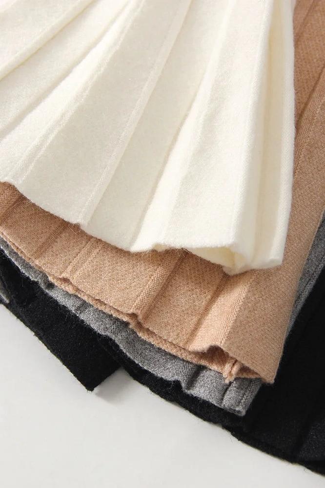 Knitted Pleated Skirts Short and Long