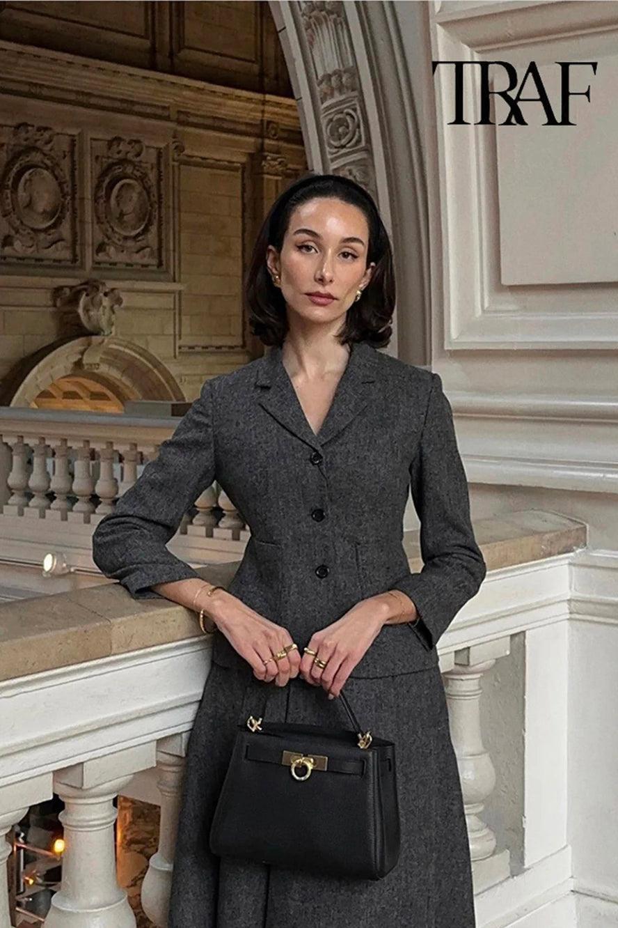 Set Suit Skirt Jacket High-waisted A-line Skirt