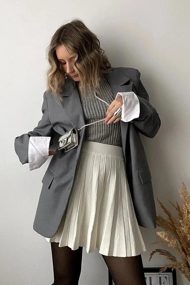 Knitted Pleated Skirts Short and Long