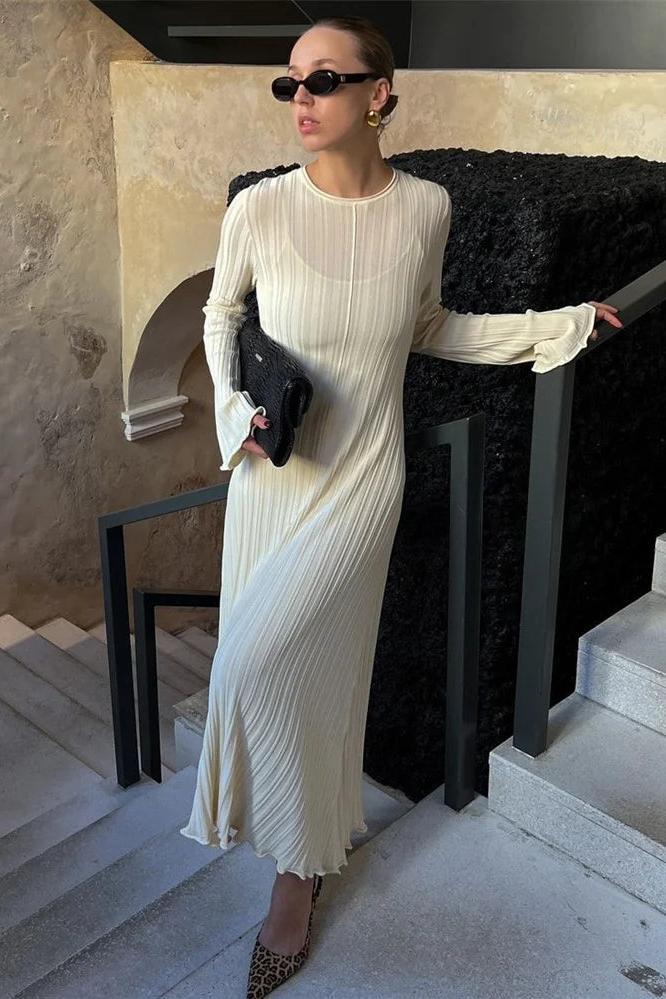 Knitted Loose Maxi Long Sleeve Party Dress