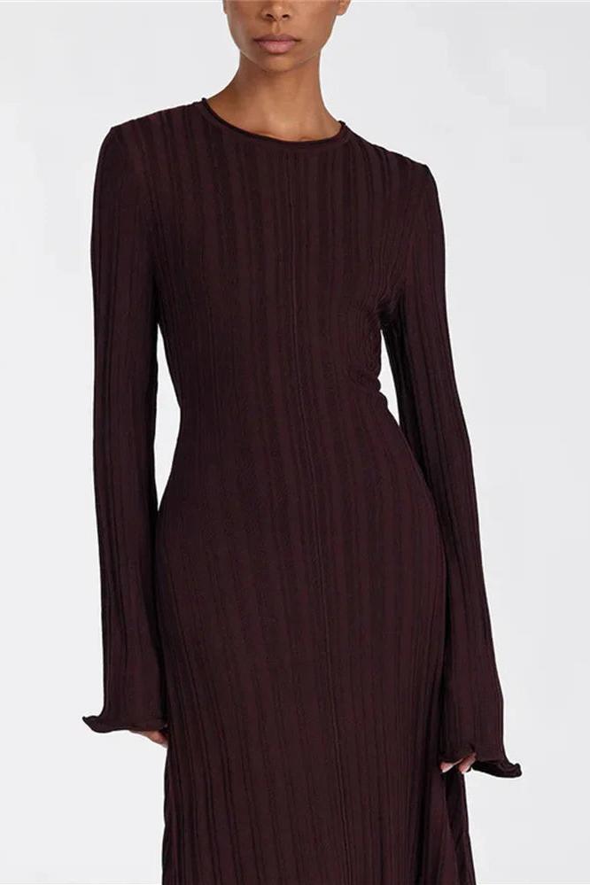 Knitted Loose Maxi Long Sleeve Party Dress