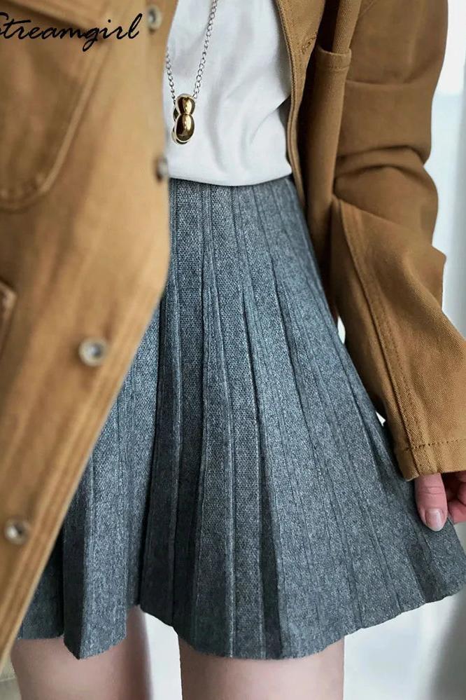 Knitted Pleated Skirts Short and Long