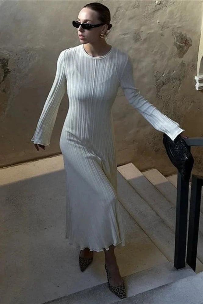 Knitted Loose Maxi Long Sleeve Party Dress