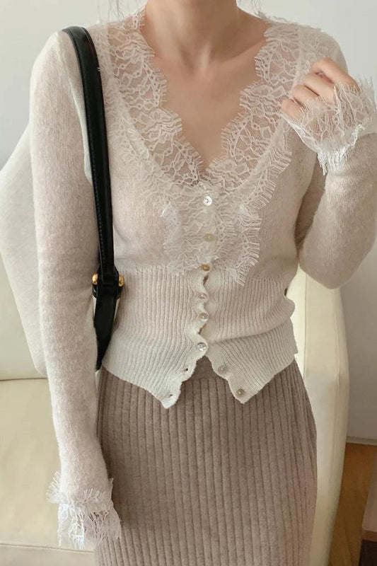 Knitted V-Neck Elegant Cardigans