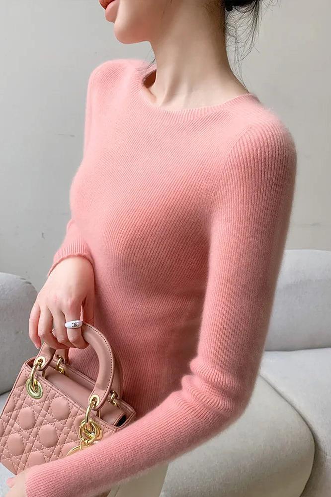 Cashmere Sweater Slim O-neck Pullover