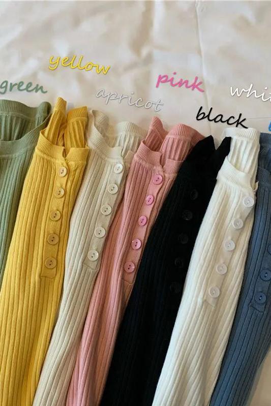 Button Up Knit Sweaters Top