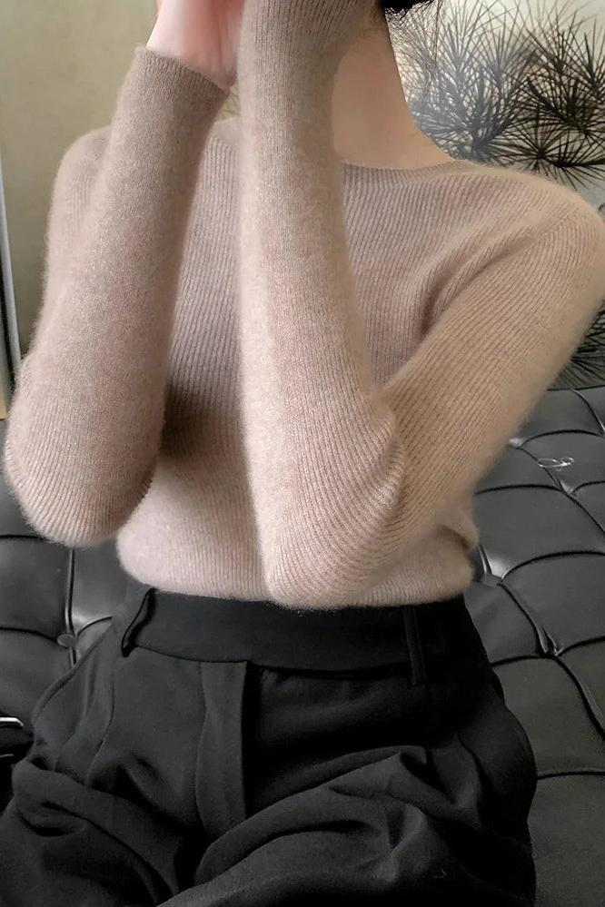 Cashmere Sweater Slim O-neck Pullover