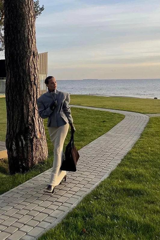 Grey Suits Woolen Blazer and Skirt